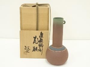 今井政之造　象嵌輪彩花瓶（共箱）